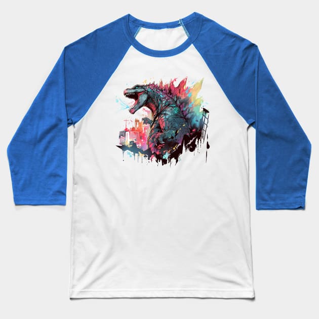 godzilla Baseball T-Shirt by piratesnow